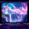 Nuxovilar UV Reactive Tapestry Skeleton Halloween Dinner Scene BlackLight Tapestries Cool UV Black Light Spooky Party Tapestry L