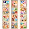 Montessori 3D Holzpuzzle Cartoon Tiere Muster Legespiel Kinder Lernspielzeug Geschenke für Kinder