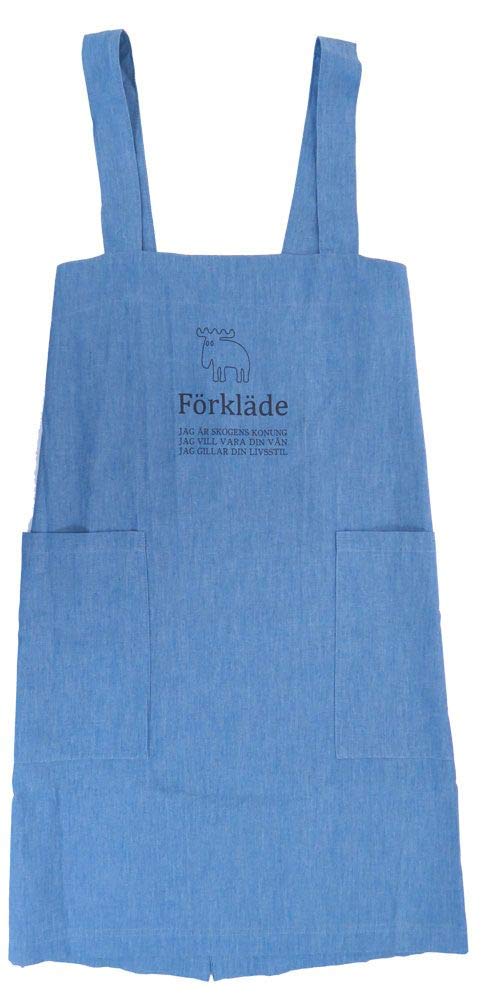 

Moz Sweden Джинсовый фартук с перекрестными лямками Светло-голубой LBL Свободный размер