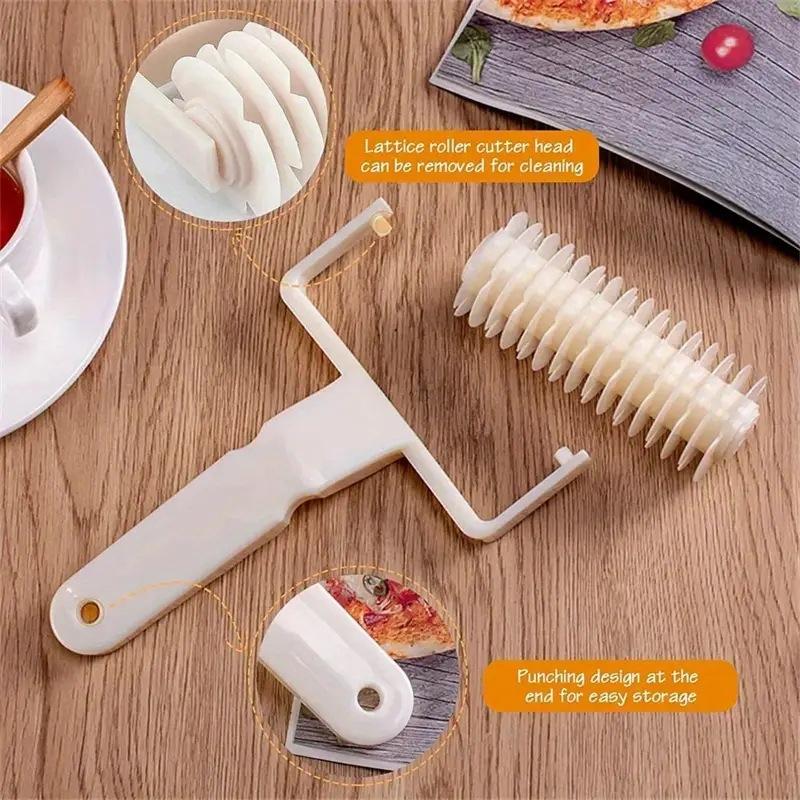 1 Pcs Baking Tool Cookie Pie Pizza Bread Pastry Lattice Roller Cutter Plastic 1