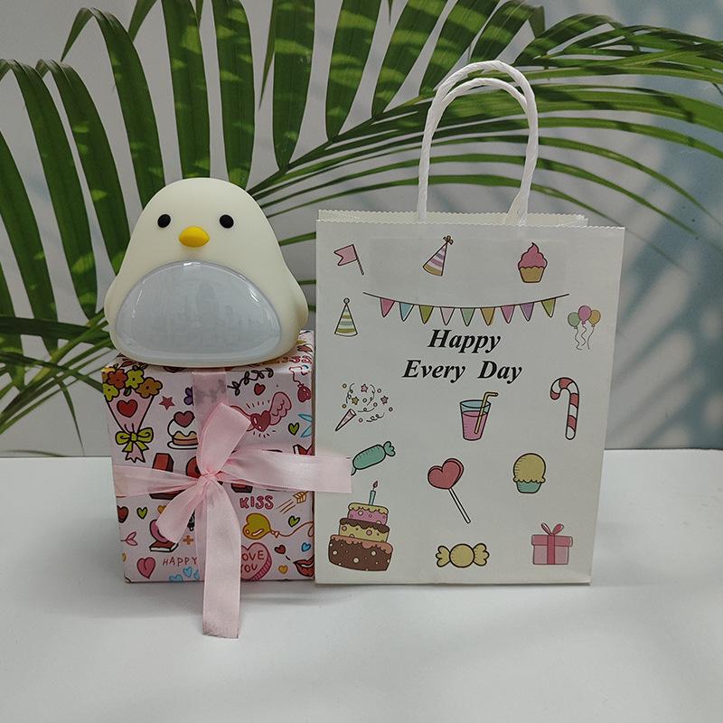 Time Bird LED Alarm Clock with USB Charging - Silent Cartoon Bedside Night Light for Bedroom or Dorm