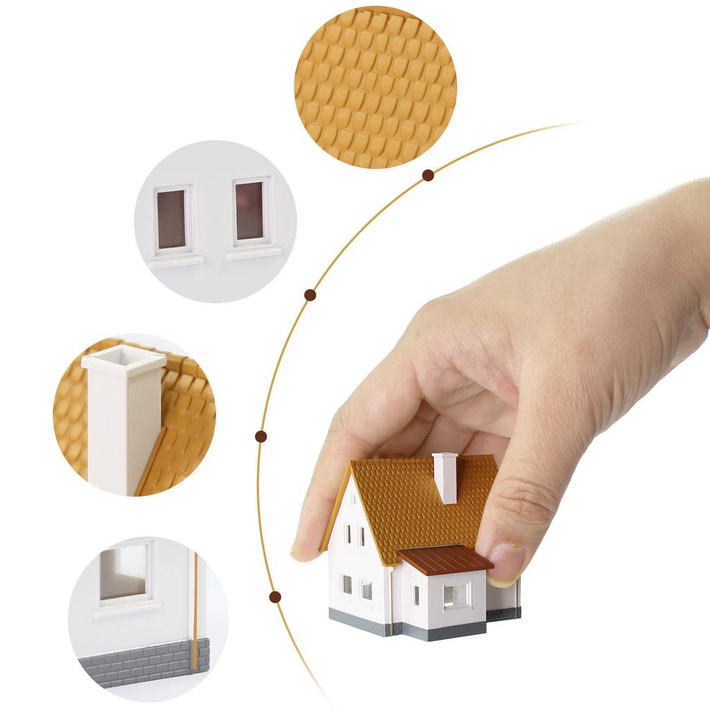 N Gauge 1:160 Assembly Model House Building Layout Scenery Collection Landscape Decoration Layout Diorama DIY JZN03 (Yellow)