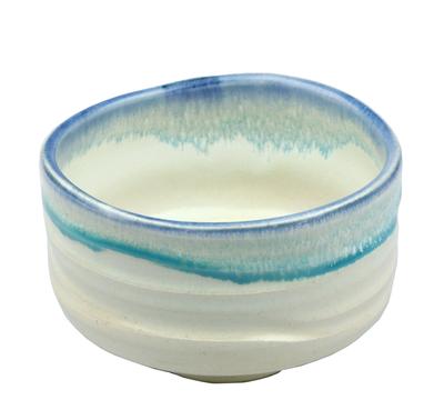 Yamaki Ikai Matcha-Schale Kaneta Shirajun Brennofen Gosu Seiryu Durchmesser x Höhe 8cm F1545 Hellblau 12.5