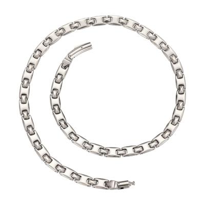 [HyyMe] 34-Piece Germanium Necklace (99.999% Pure Titanium), Popular Anti-Static, Sublime Mineral, Hematite, Stylish, Sports, Men's & Women's (Silver)