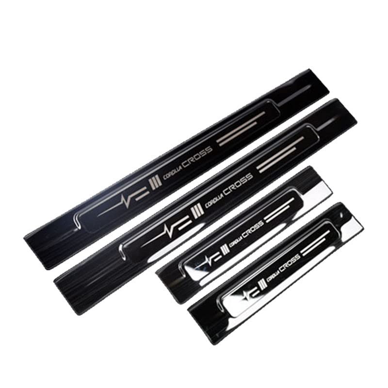 MEKOMEKO Exterior Scuff Side Scuff Protector Door Sill Interior Stainless Stain and Scratch for the New Corolla Cross 2021 and Hairline Plate, Step,