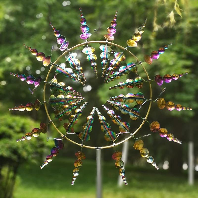 

Unique Magical Metal Windmill Wind Powered Kinetic Sculpture Yard Garden Decor синій