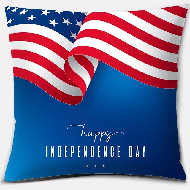 American Independence Day Series Love Usa Printed Square Home Decoration Pillowcase Cojines Decorativos Para Sof Akcesoria Kuch