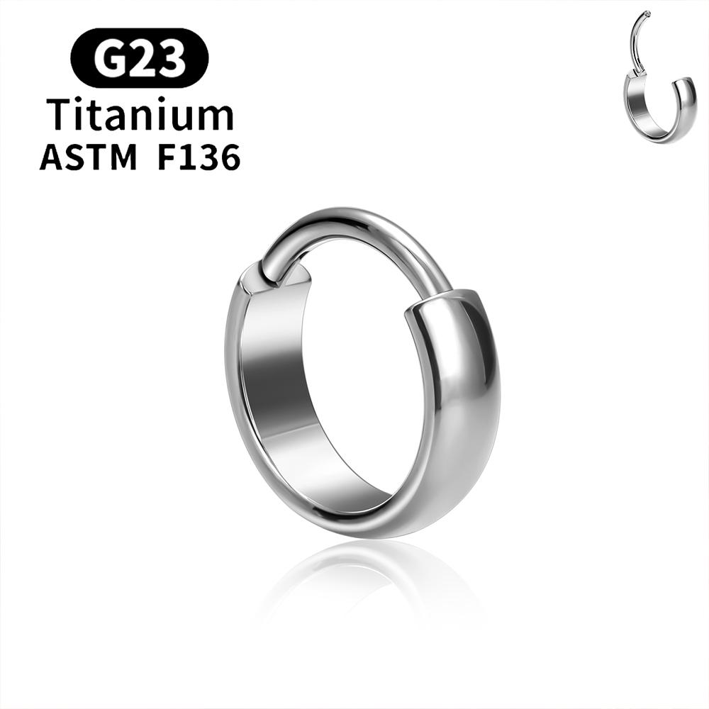 

ASTM F136 G23 Titanium Piercing Round Earring Hoops 16G Hinged Segment Septum Nose Rings Tragus Cartilage Helix Body Jewelry 16G 1.2X8mm