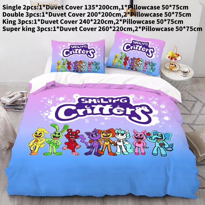 Luxurious Three Piece 3d Digital Print Bed Set Featuring Soft Microfiber Cartoon Design