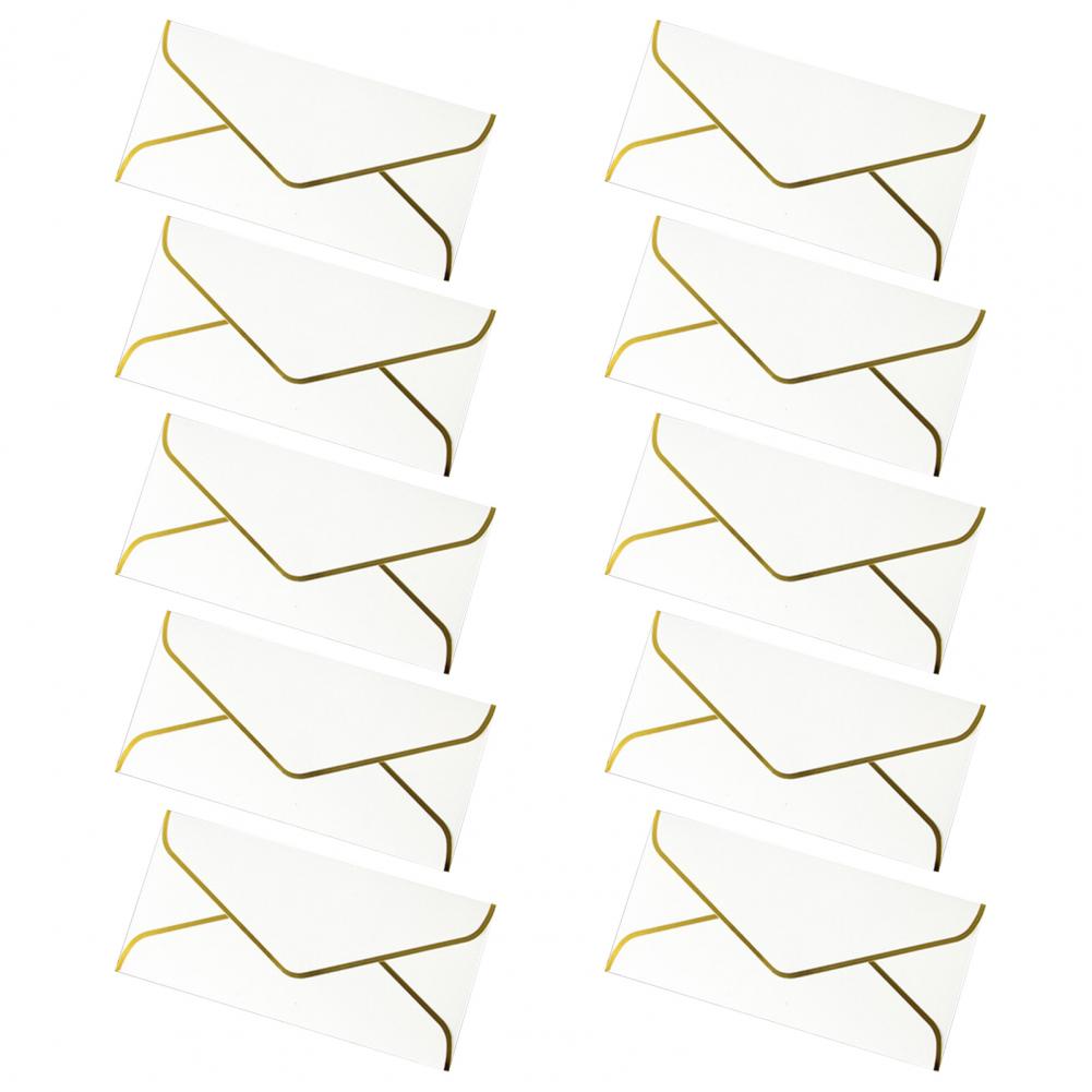 Greeting Card Envelopes Elegant Golden Border Envelope Set for Office Events 10 Pack Luxury V Flap Quick Seal for Mailing