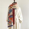 Winter New Lotus Scarf Women's Double-sided Jacquard Shawl Warm and Thickened Outer Cover Photo Wear Scarf