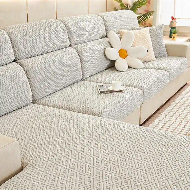 Stretch Jacquard Sofa Cushion Covers Delicate Cheap Couch Slipcover 1/2/3/4 Seat Polar Fleece Sofa Protector