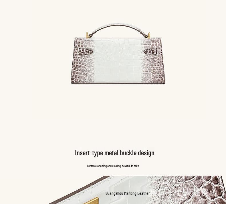 JWPEI Women's Crocodile Pattern Kelly Handbag, Crossbody or Single Shoulder Small Square Bag