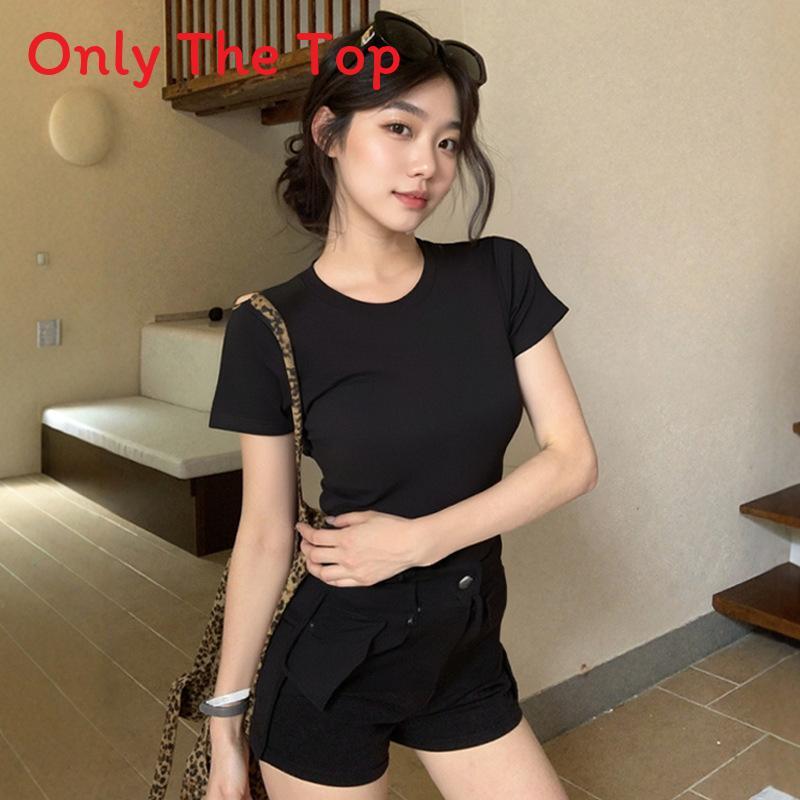 Cotton Short Sleeve T Shirt For Women With Slim Fit And Round Neck Summer Casual Style