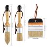 Set of 3 Pig Hair Round Brushes Natural Bristle for Wall, Cabinets and Fences Soft Pig Hair Art Painting Brushes