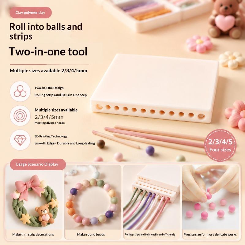 1Pcs Soft Ceramic Diameter Available On Both Sides Diy Earrings Mini Clay Ball Rapid Molding Tool 2/3Mm Rubbing Strip/Ball Mould