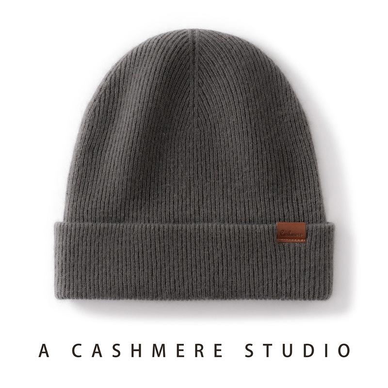 First-line ready-to-wear cashmere hat Double-layer thickened hat Men's and women's big head circumference head hat Cold hat for the elderly