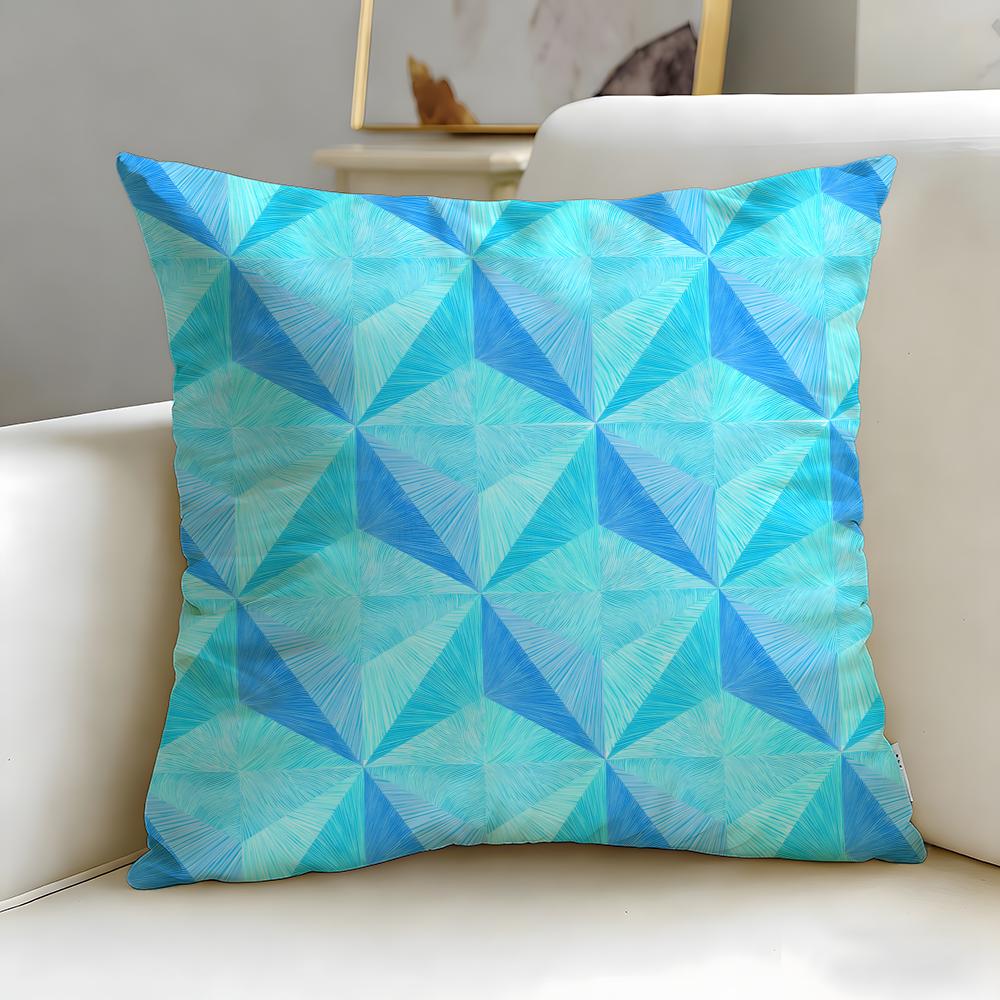 Cracked Ice Pattern Cushion Cover Soft  EasyWash Pillow Case  Versatile for Couch Bed Travel and Office