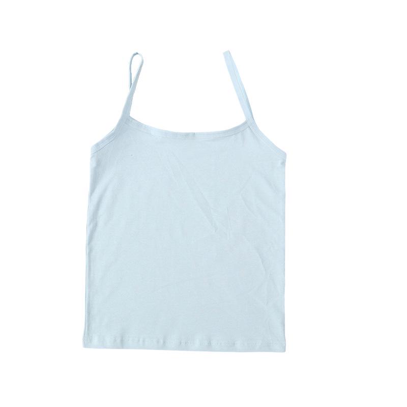 Girls' Long Cotton Tank Top - Candy Color Summer Base & Outerwear