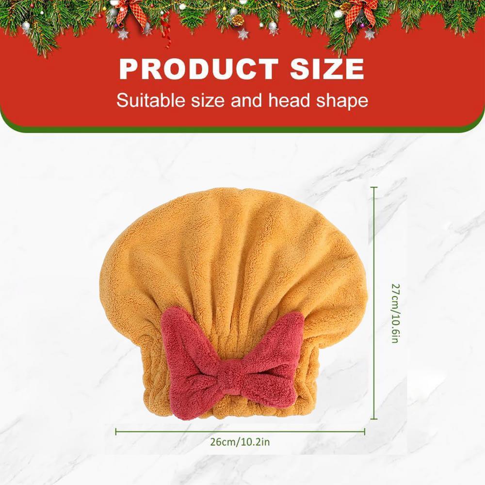 1Pc Hair Drying Towels Head Wrap with Bow-Knot Shower Cap Hair Turban HairWrap Bath Cap for Curly Long Wet Hair Drying Hair