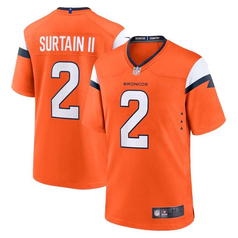 NFL Denver Broncos 2 Surtain II Herren Kurzarm Football Trikot - Mehrere Größen