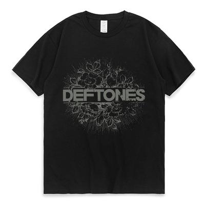 Punk metalowy zespół rockowy Deftones kwiatowy obraz serii T-shirt męski Street Vintage Casual bawełniana koszulka gotycka koszulka Harajuku koszula męska