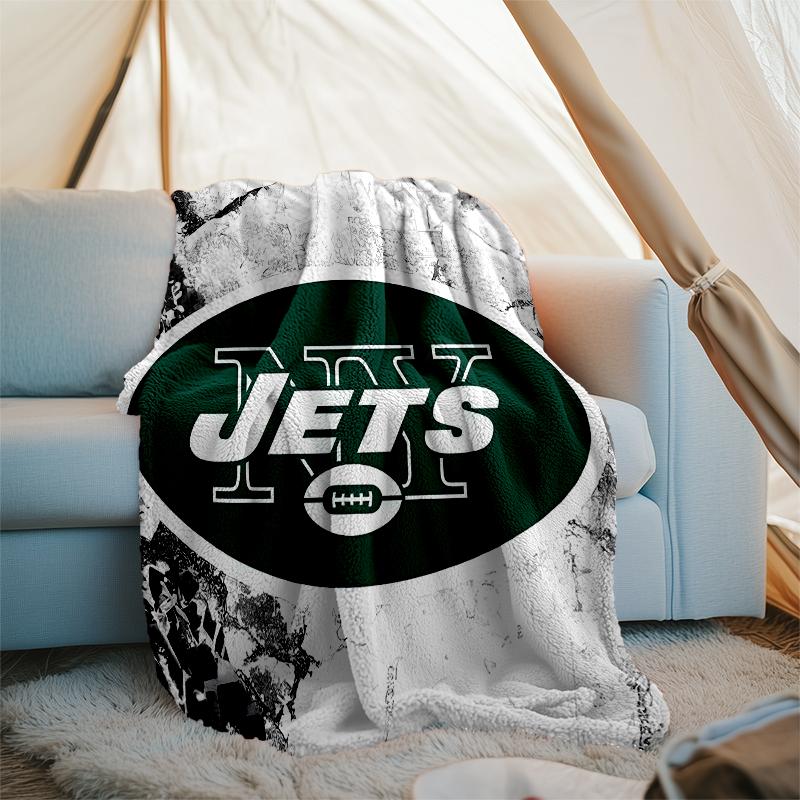 New York Jets logo printed blanket—lightweight,soft,warm;versatile blanket all seasons—perfect as &air-conditioning throw,nap blanket