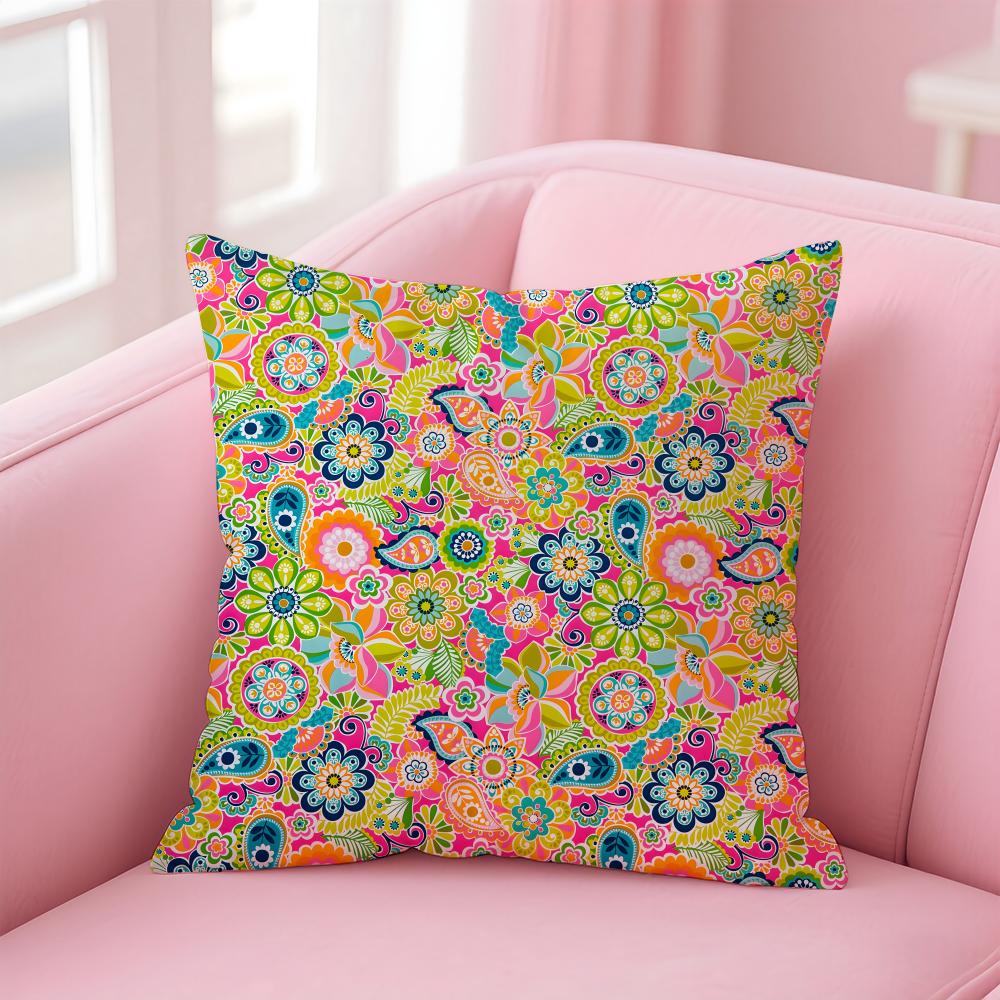 Artistic Background Patterns Cushion Cover Comfortable Reversible Pillow Cover Ideal for Car Sofa Bedroom Beyond
