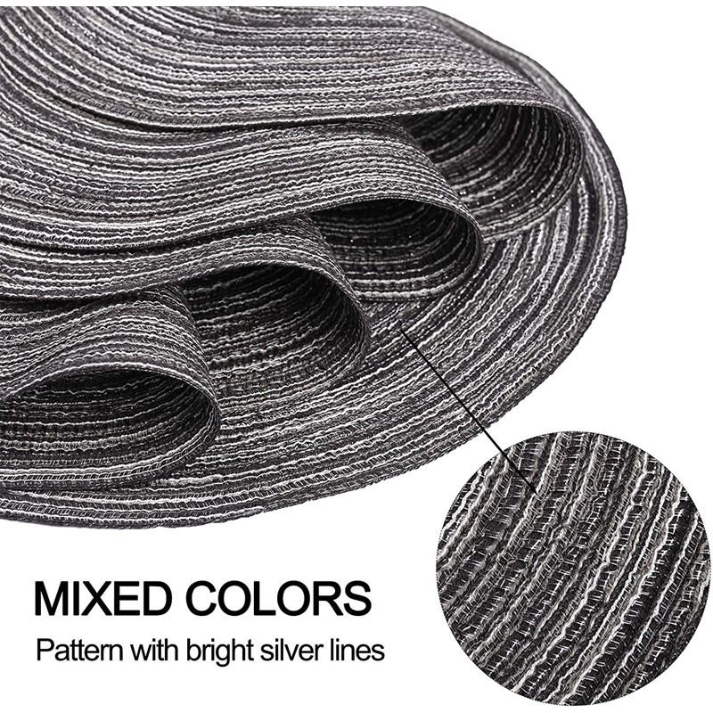 1Sets Round Woven Place Mats Coasters Set Braided Place Mats Coaster Waterproof Plate Mats for Kitchen Wedding Dining Table