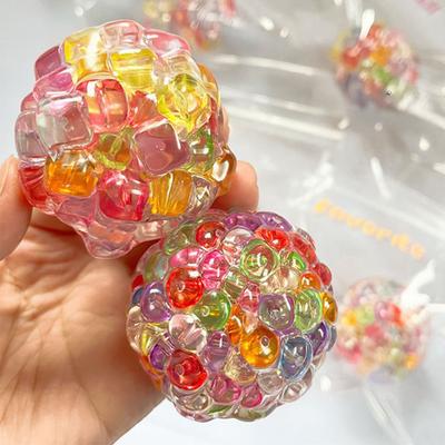 Colorful Bead Stress Ball Toy Anxiety Relief Squeeze Ball Sensory Toy