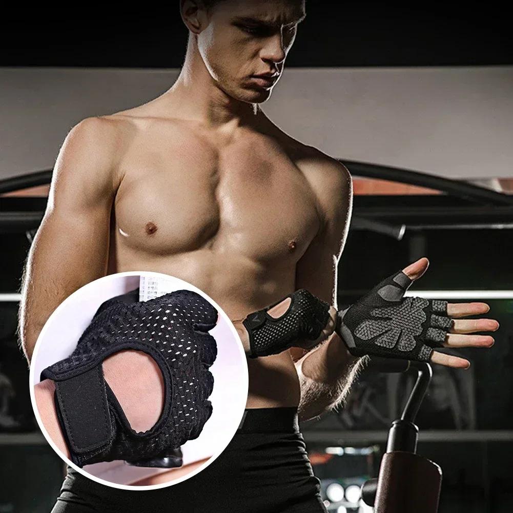 Letnie Rękawice Fitness Siłownia Podnoszenie Ciężarów Kolarstwo Joga Kulturystyka Trening Cienkie Oddychające Antypoślizgowe Półpalczaste Rękawice Rowerowe