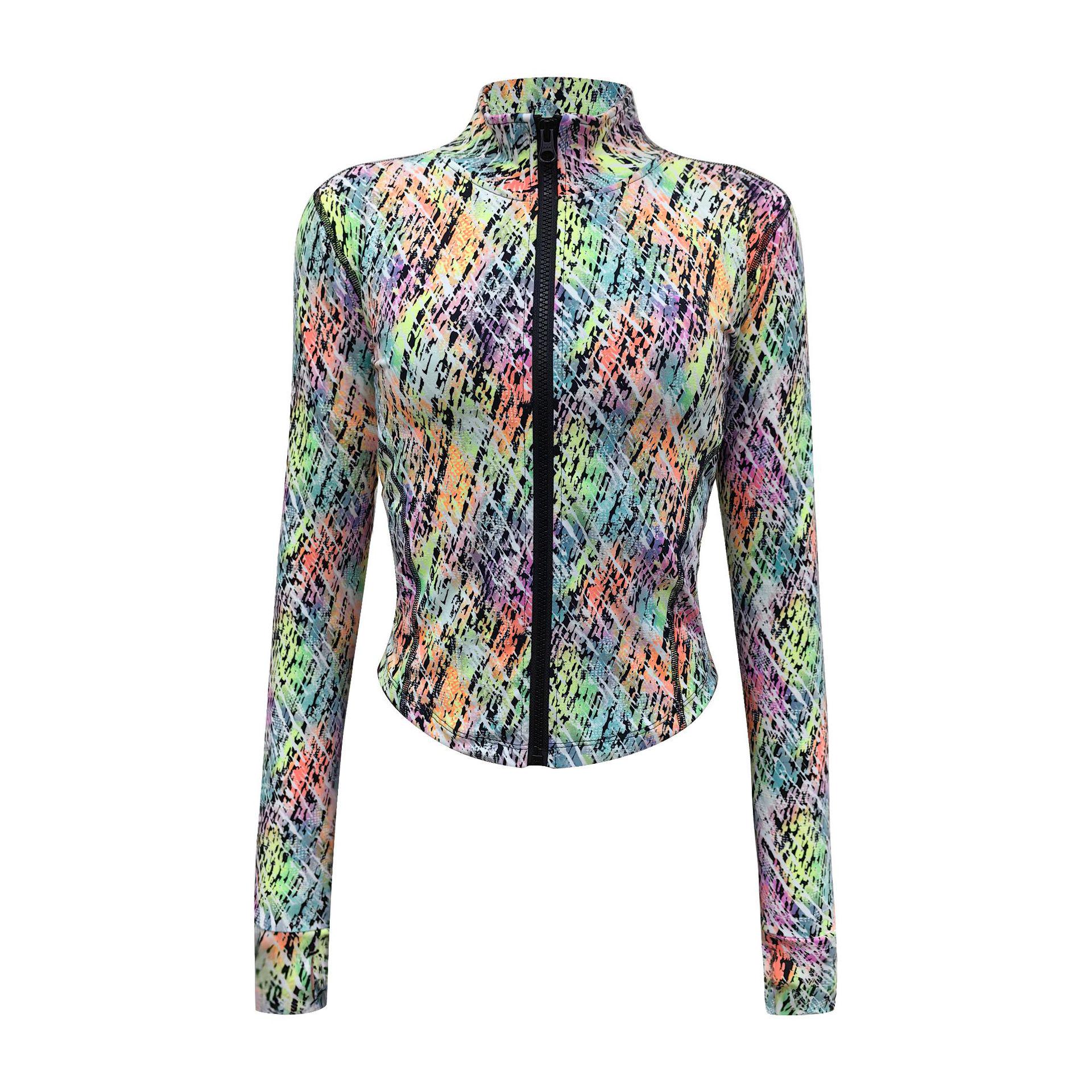 

Женская быстросохнущая куртка для йоги на молнии - осенне-зимний фитнес-топ со стойкой Small