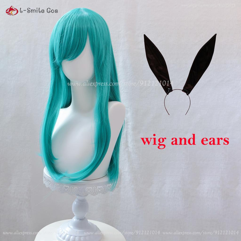 Anime Bulma Buruma Cosplay Wig Long Green Wavy Women Wigs Heat Resistant Synthetic Hair Halloween Costume Party Wigs + Wig Cap