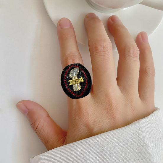 2024 Fantasy Football Championship Ring Championship Trophy Ring Award Medal with Wooden Box for Football League Champion