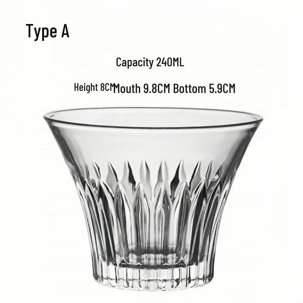 Elegant High-Foot Glass Cup for Desserts, Ice Cream, Cold Drinks, Milkshakes, Juice, and Popsicles