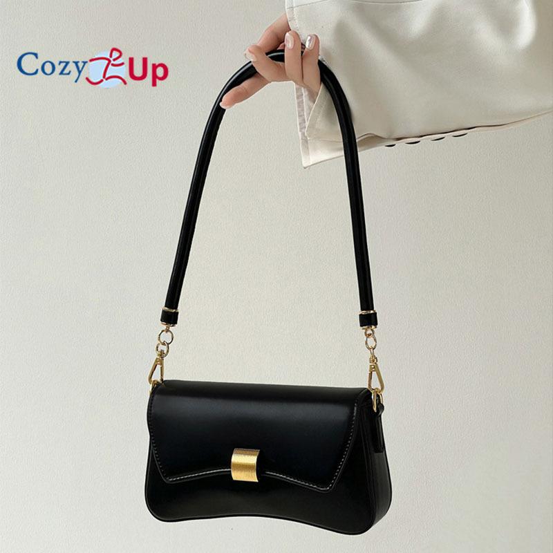 

Сумка Cozy Up French Stick, простая и повседневная, однотонная женская сумка под мышками, универсальный городской стиль, женская сумка на одно плечо с диагональным крестом 20x12x5.3cm чёрный