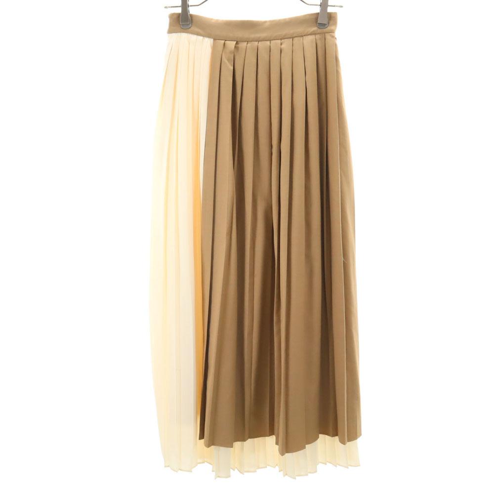 CLANE unused Maxi length Pleated skirt 1 Brown xIvory Women Used