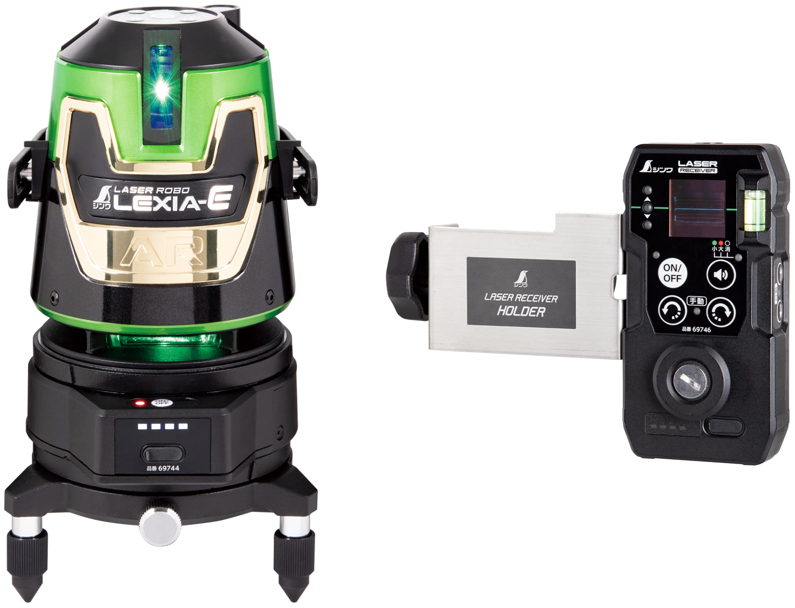 

Комплект обертового планшетного приймача Shinwa Sokutei Laser Robo Green з автоматичним відстеженням 69743 LEXIA-E51AR чорний