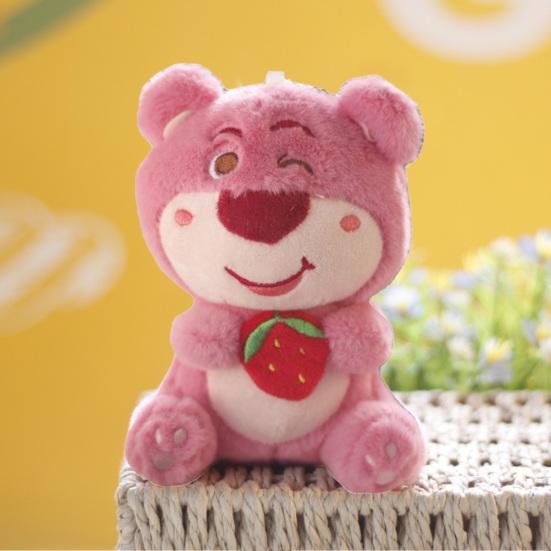 15cm Soft Bear Keychain Pink Color Cute Stuffed Animal Toy Plush Doll Bag Ornament