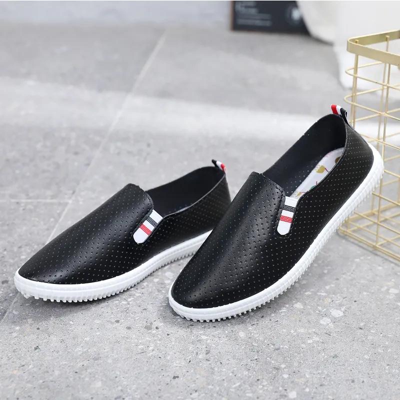 Women Fashion Sweet Light Weight Spring & Summer Slip On Anti Skid Loafers Lady Classic Black Comfort Shoes Ab604