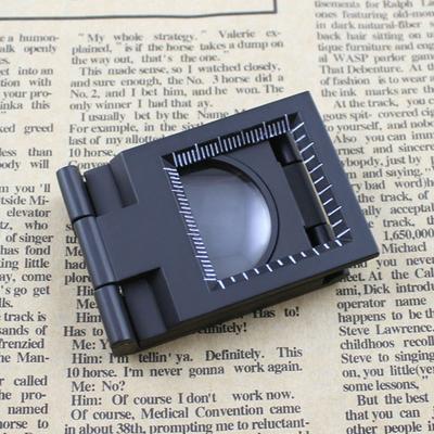 10X 28mm Mini Zinc Alloy Folding Magnifier with Scale for Textile Optical Glass Foldable Magnifying Tool