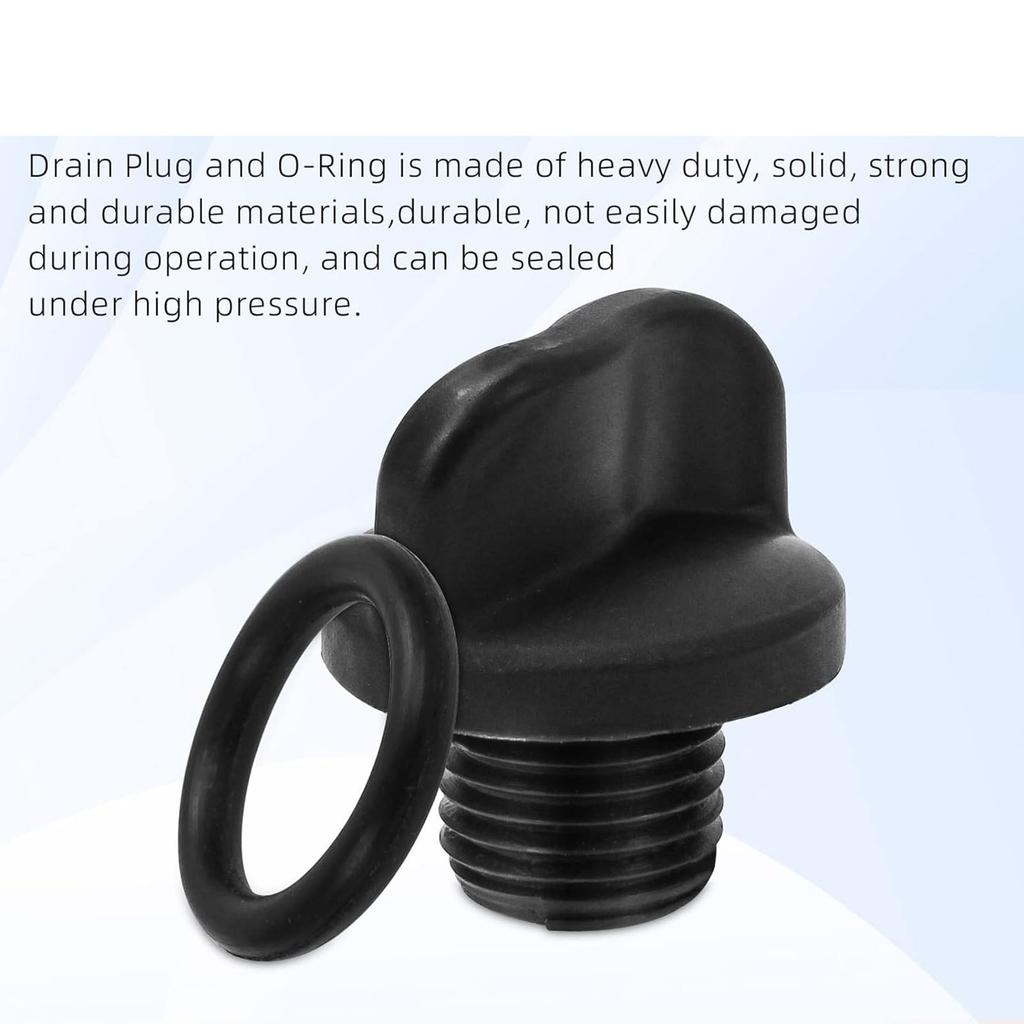 1 Set Pool Pump Drain Plug with Seal Rings Replacement Plastic Texture for Filter Pumps and Water Purification Systems