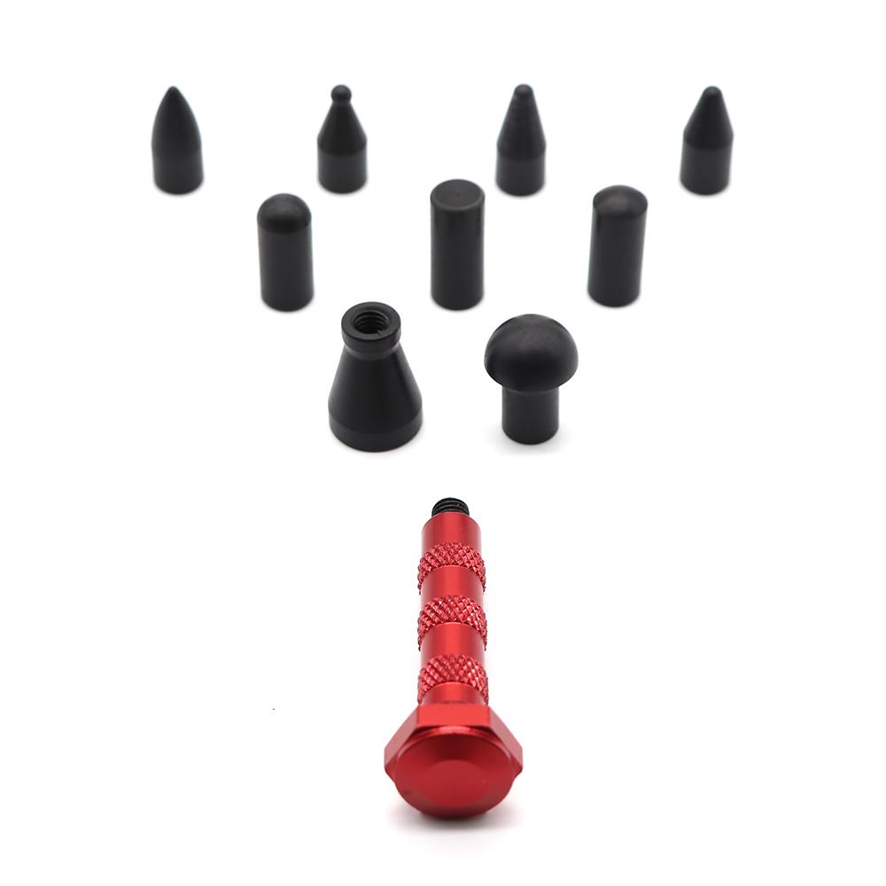 Paintless Dent Repair Tap Down Hammer Kit with 6 Pcs Replacement TPU Tips, Auto Body Dent Leveling Tool