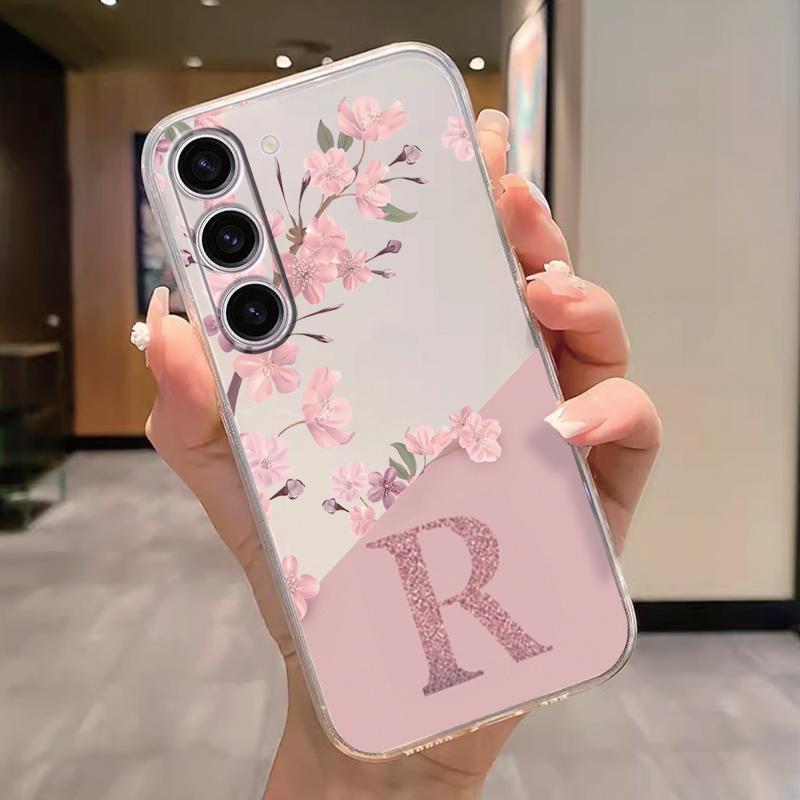 For Samsung Galaxy A15 5G Clear Letter Flowers Fashion Phone Cover Soft Silicone Fundas For Samsung A 15 Shell GalaxyA15 Capa