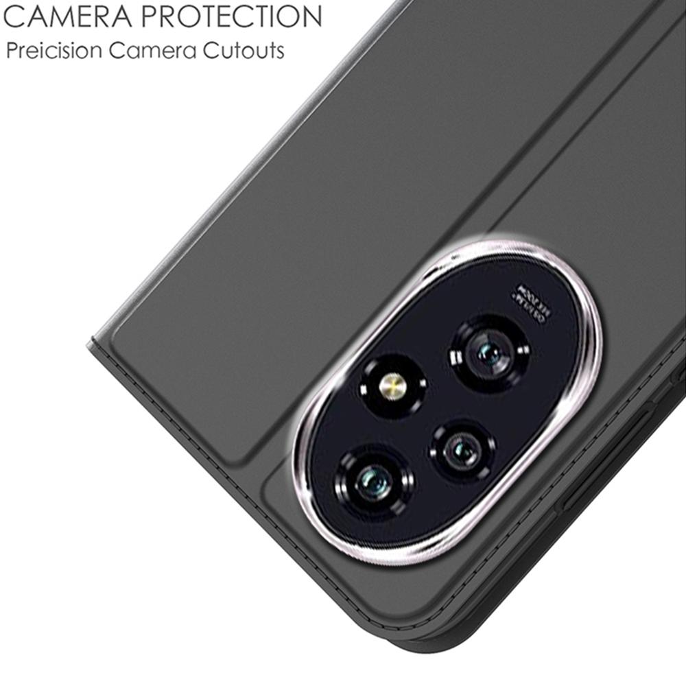 For Honor 200 Pro 5G Case PU Leather Phone Cover with Card Holder Stand Magnetic Closure