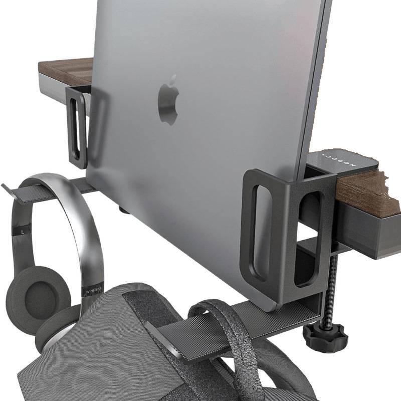 Multi-Functional No-Drill Vertical Laptop Cooling and Storage Rack for Desks