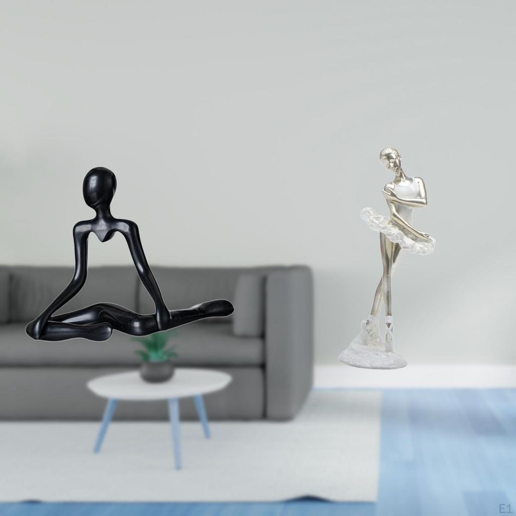 Creative Abstract Thinker Ballerina Statue Figurine Modern Dancing Girl Sculpture Unique Desktop