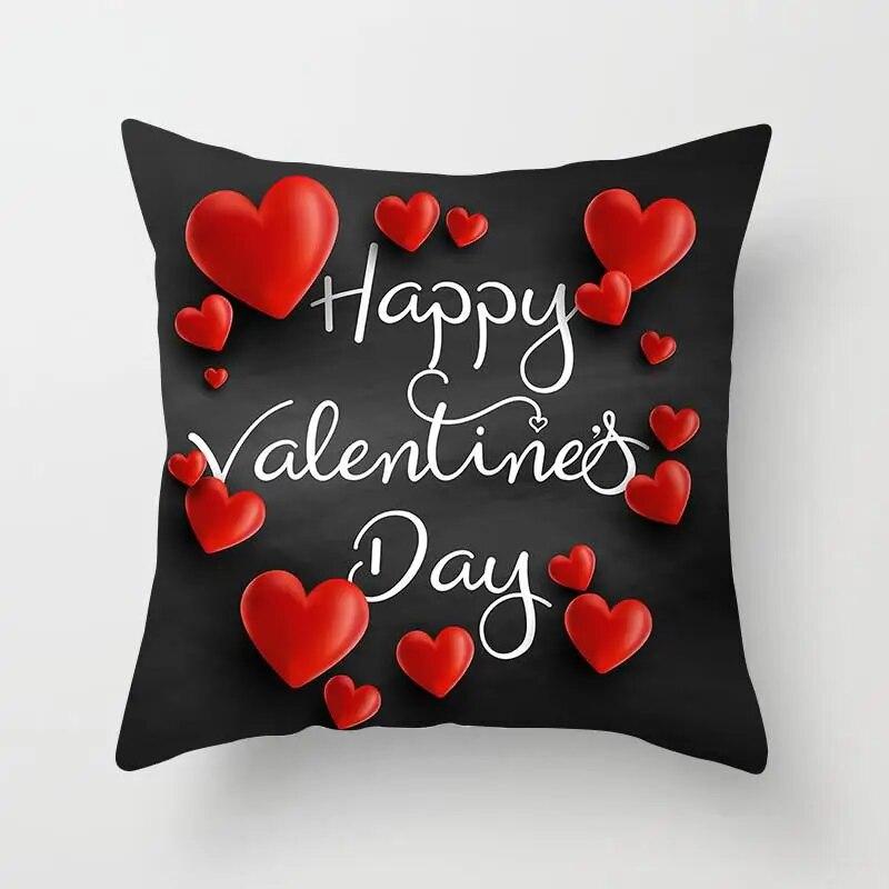 Seat Living Room Sofa Pillowcase Valentine's Day Love Cushion Cover Red Pink Heart  Home Decor