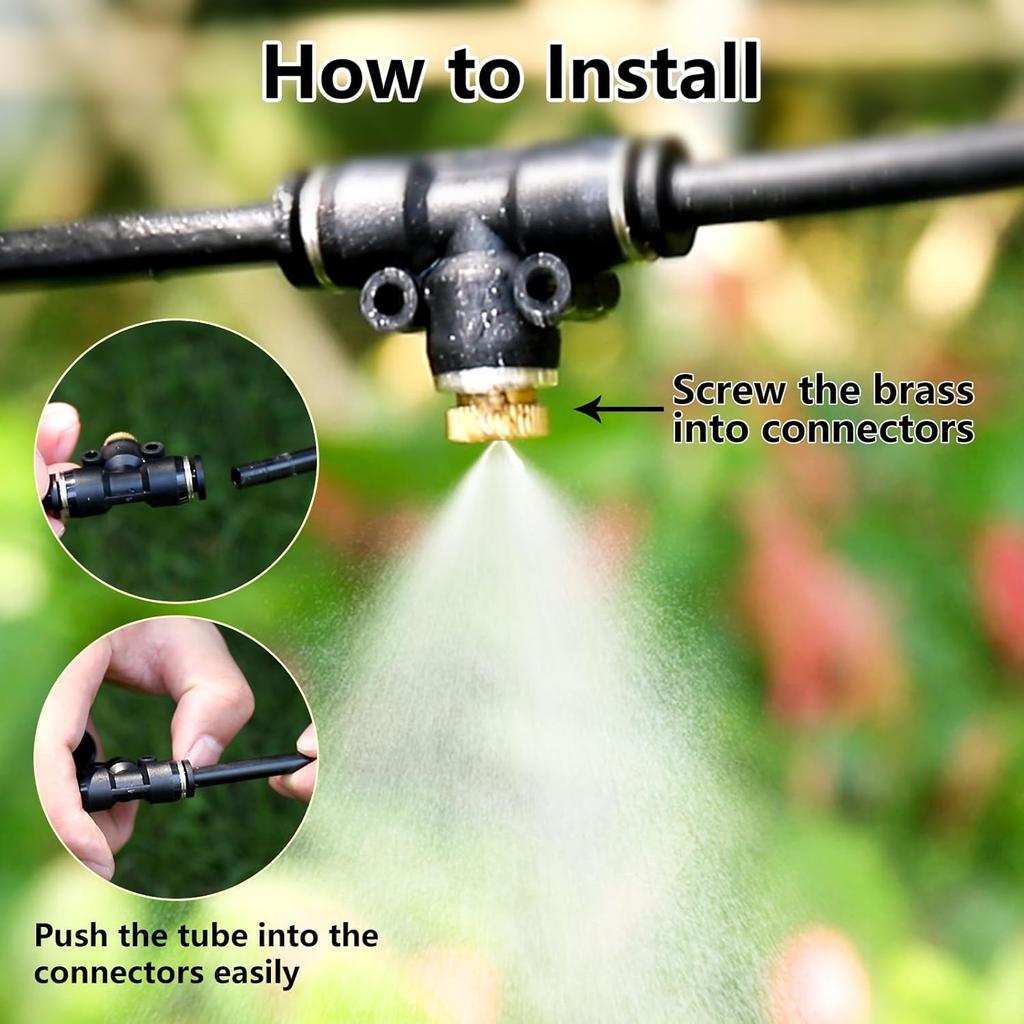 Brass Misting Nozzles Outdoor Cooling System Heavy Duty Misting Nozzle for Outdoor Cooling System (28pc-Brass Misting Nozzles Kit)