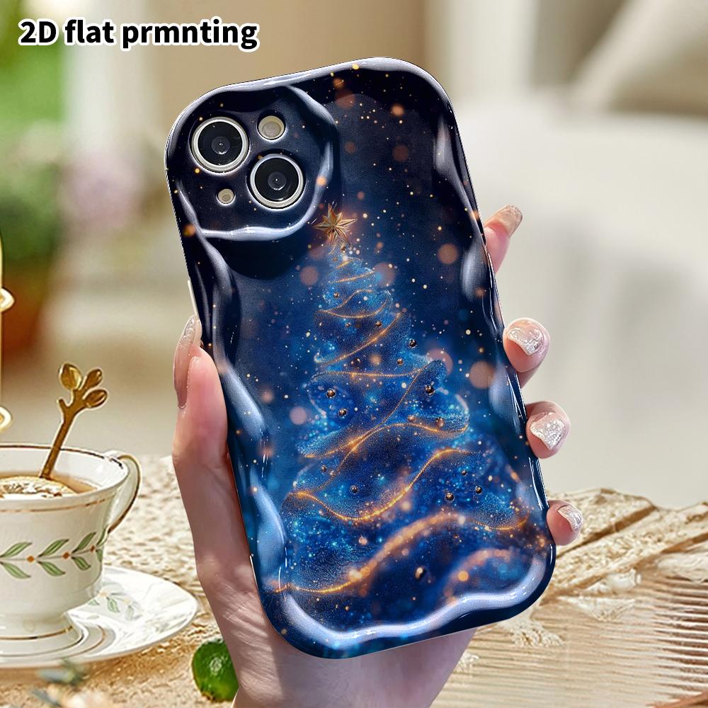 Phone Case: 2D Flat Design, Fits iPhone 12 To 18 Pro, Phone Decoration, Crystal Christmas Tree, Halloween and Christmas Gifts